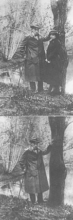 Gore: originalna fotografija; dole: posle retuširanja Ljilje nema